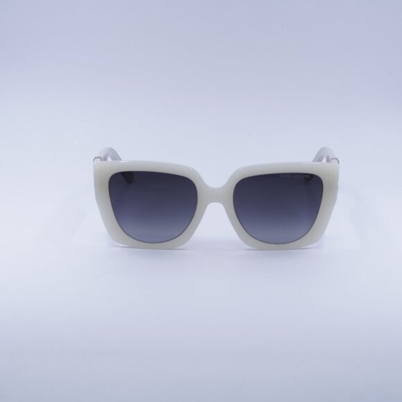 Marc Jacobs MARC 687/S 0SZJ 9O Sunglasses Ivory Square Frame, Grey Lenses - Picture 2 of 10